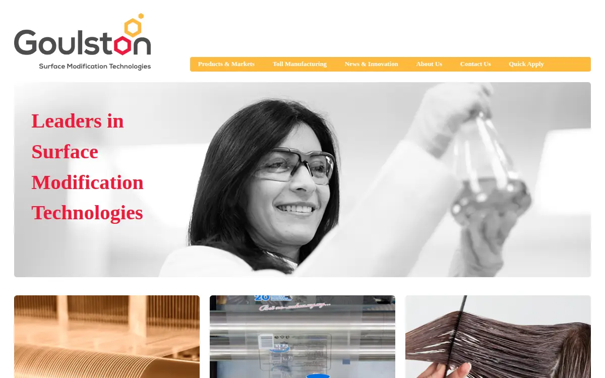 Homepage of Goulston Technologies, INC