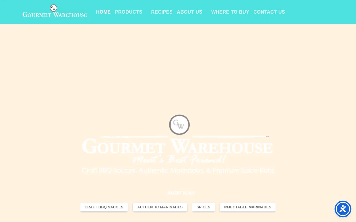 Homepage of Gourmet Warehouse, INC.