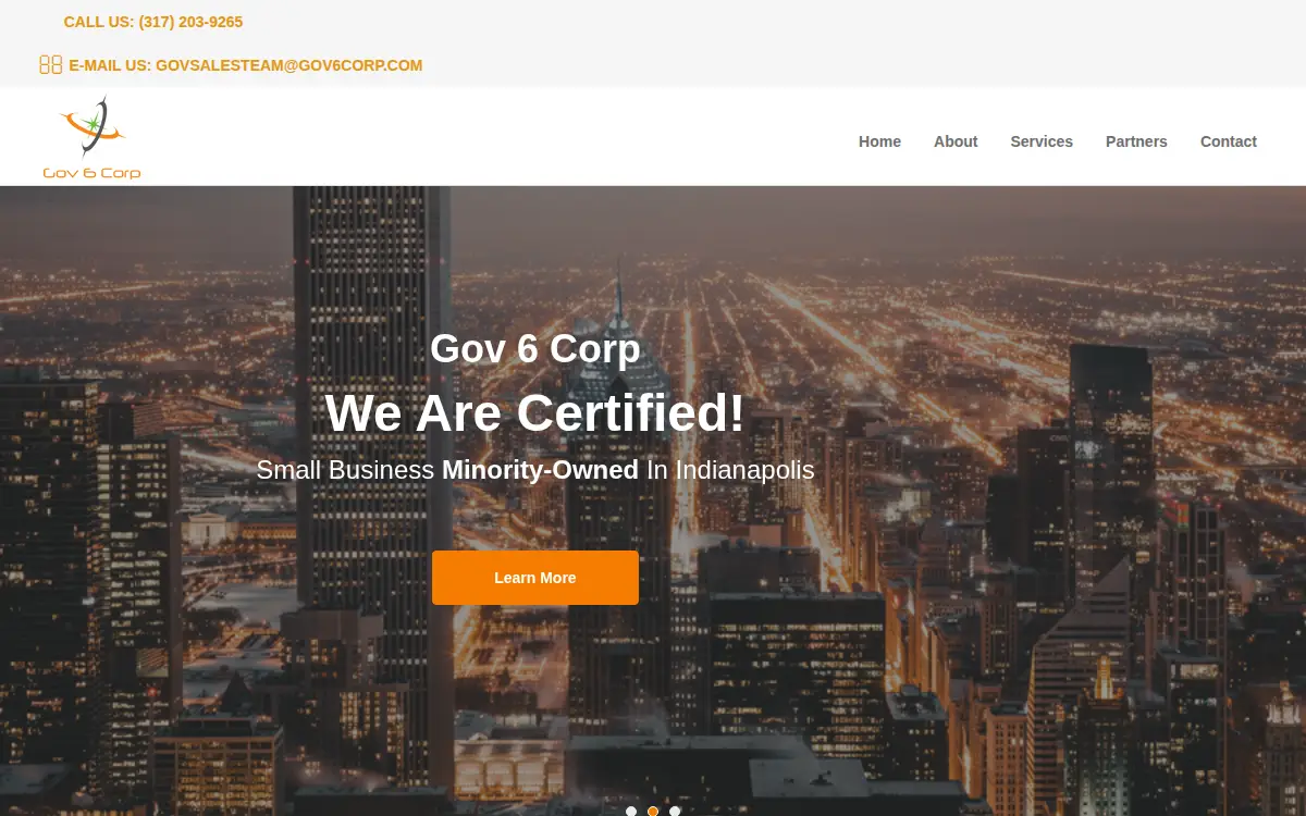 Homepage of Gov 6 CORP