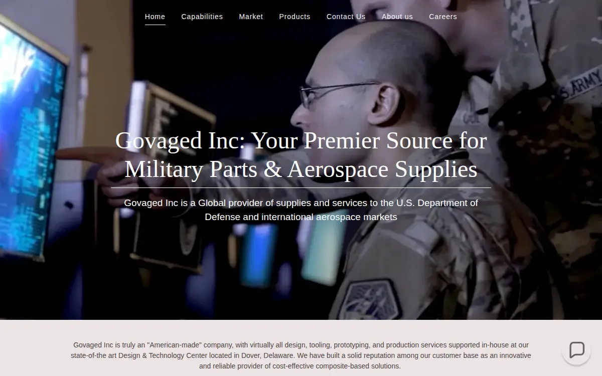 Homepage of Govaged INC.