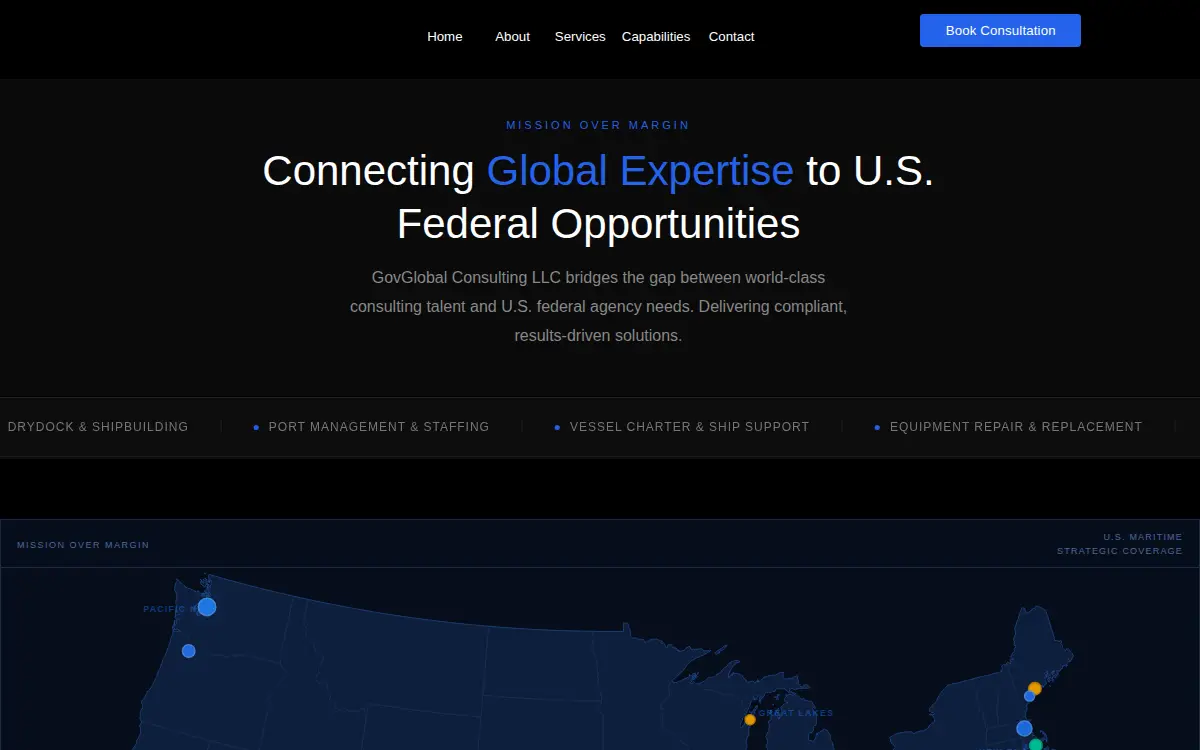 Homepage of Govglobal Consulting LLC