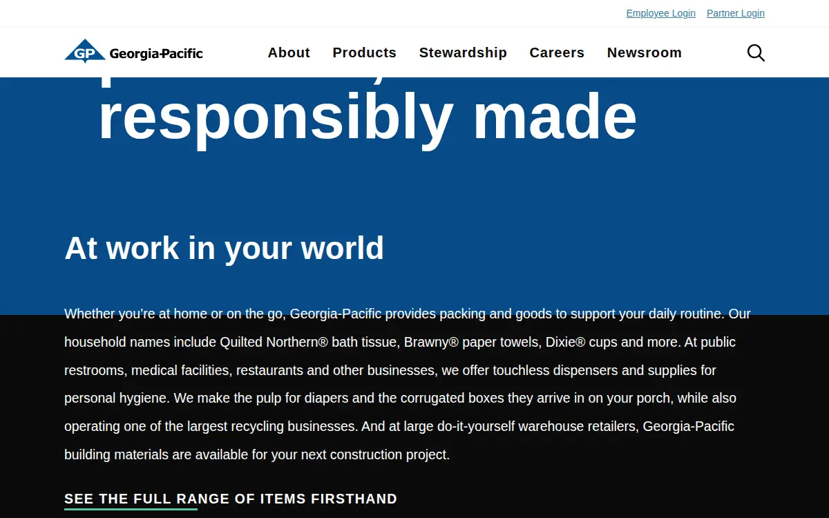 Homepage of Georgia-pacific Consumer Products LP
