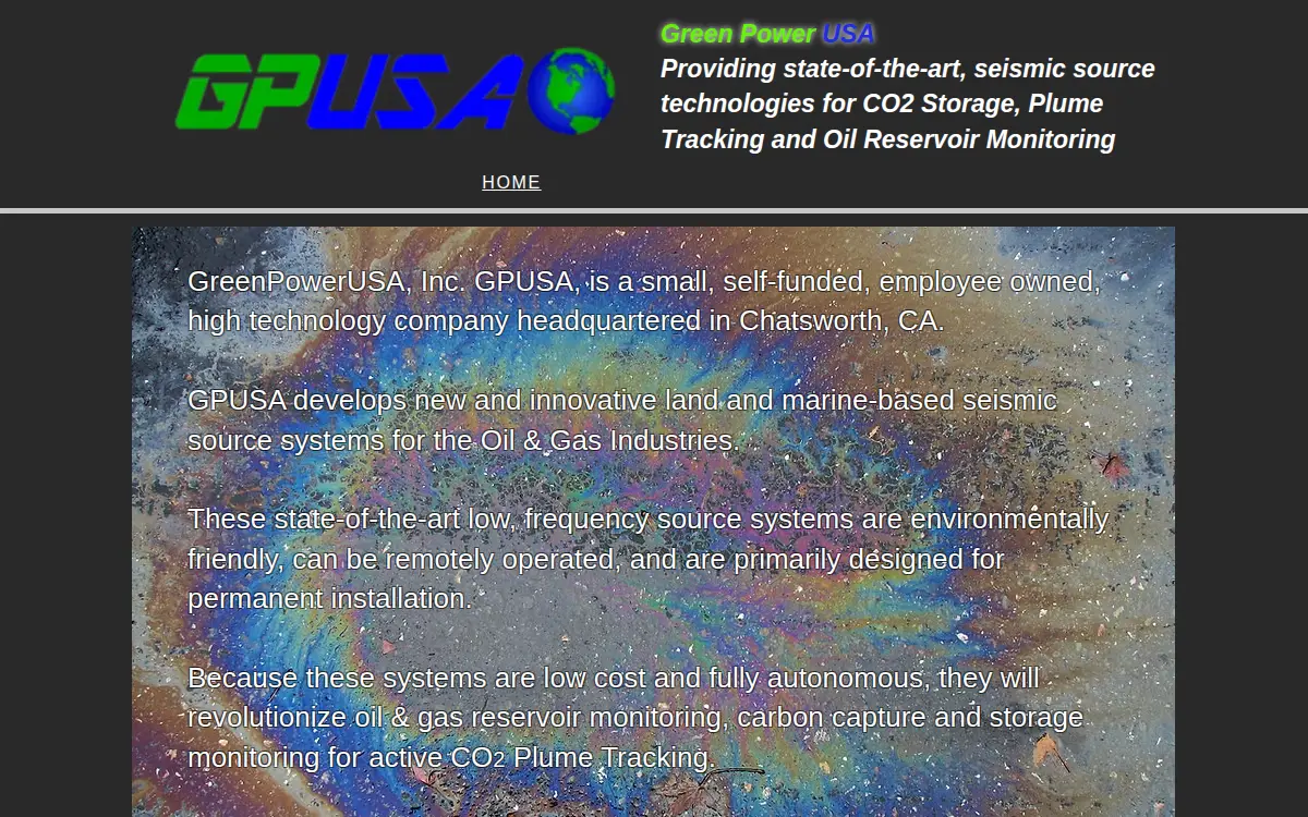 Homepage of Greenpowerusa, INC.