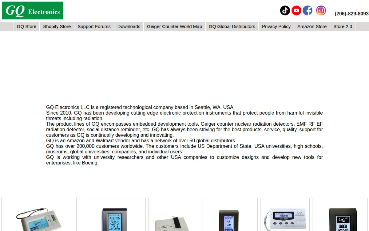 Homepage of Gq Electronics LLC