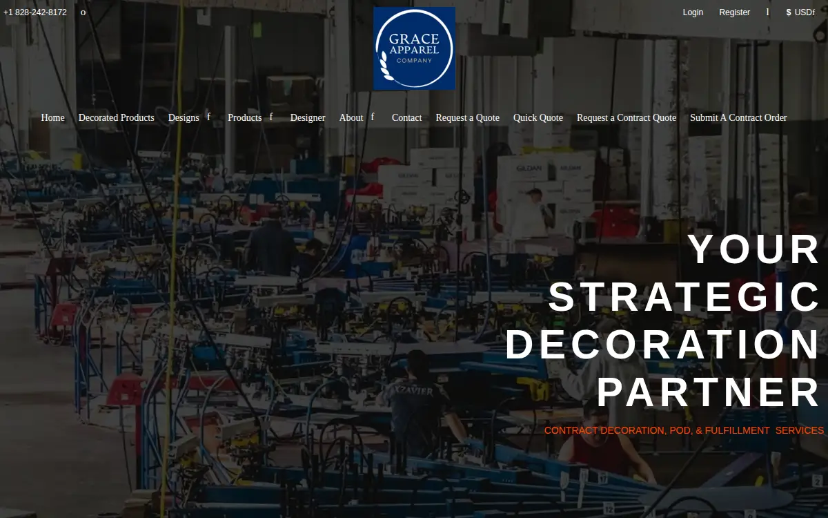 Homepage of Grace Apparel Company INC