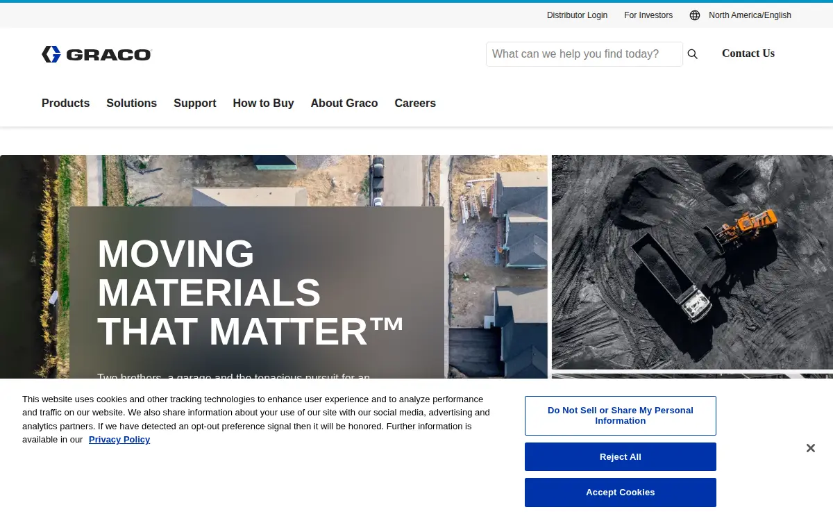 Homepage of Graco INC