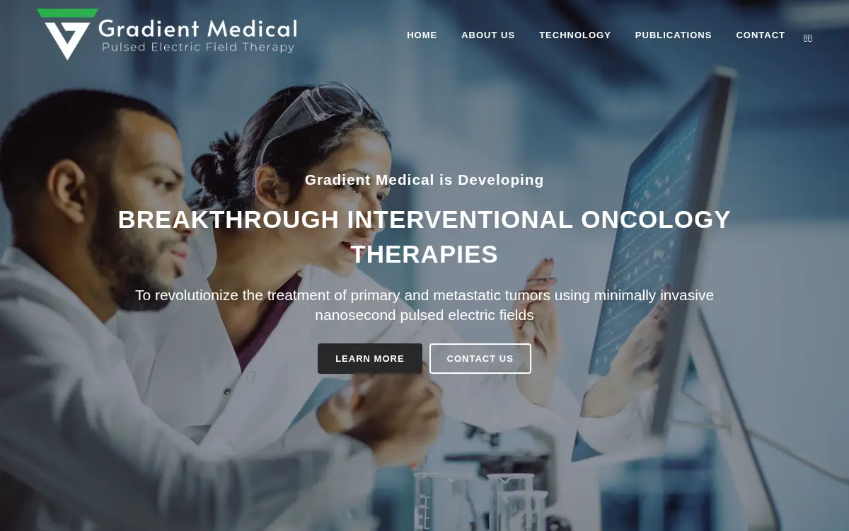 Homepage of Gradient Medical INC.