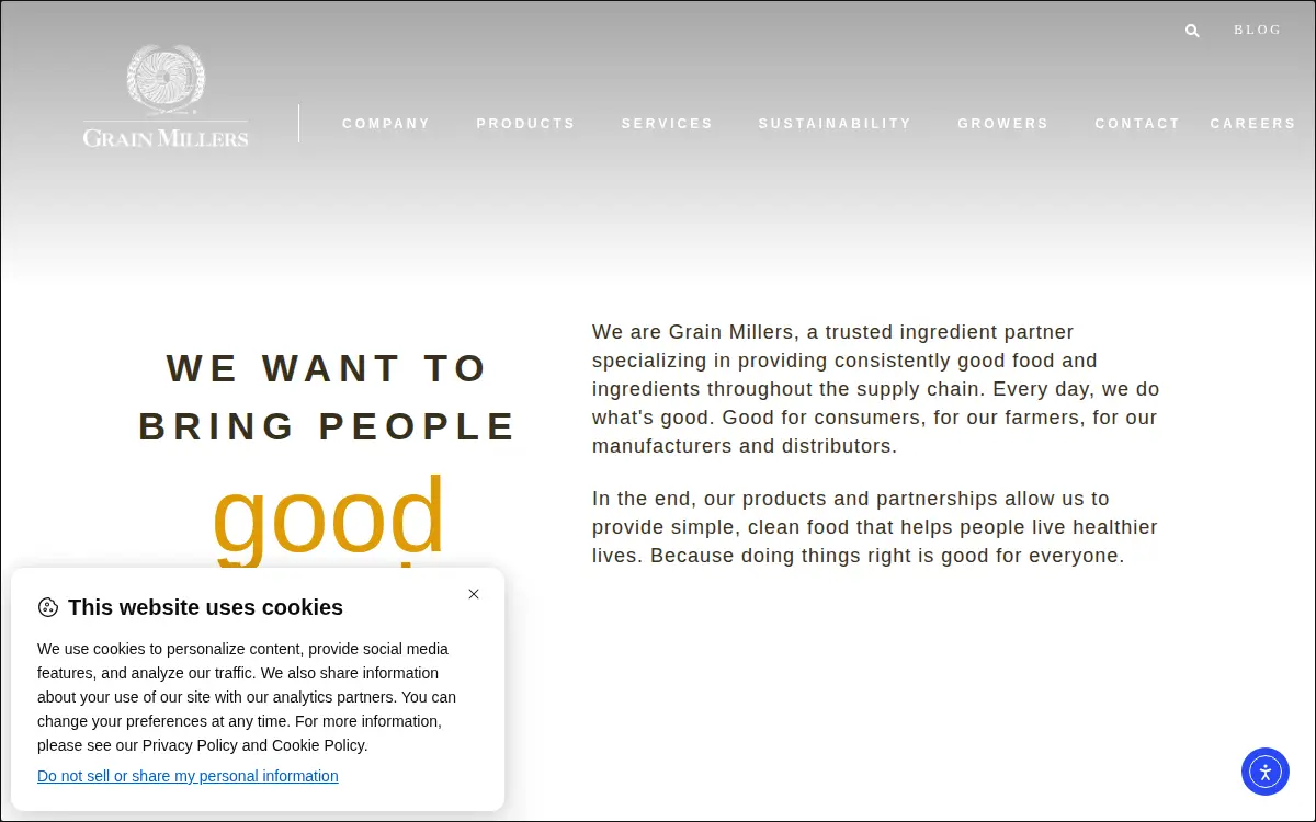 Homepage of Grain Millers, INC.