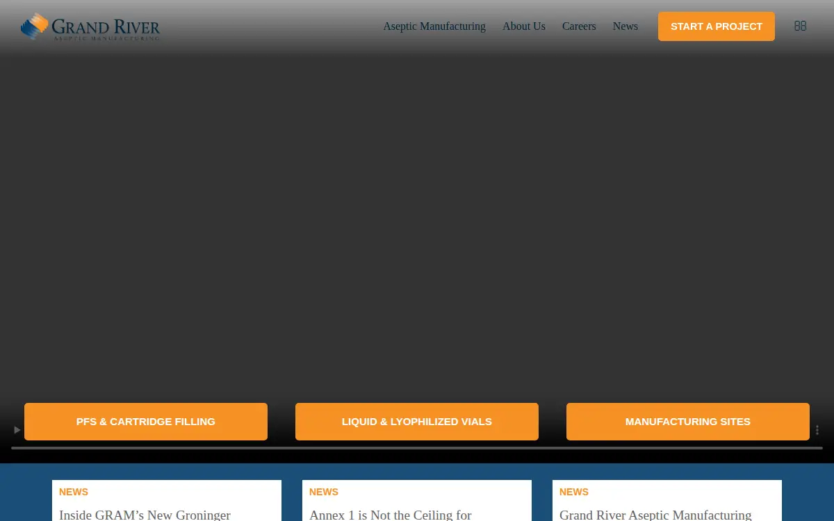 Homepage of Grand River Aseptic Manufacturing, INC.