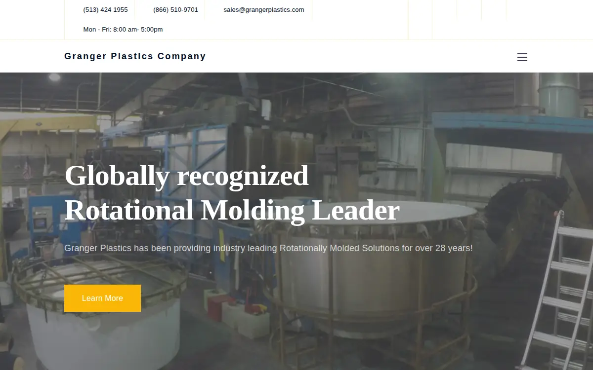 Homepage of Granger Plastics CO