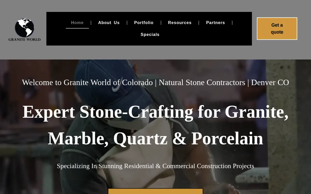 Homepage of Granite World of Colorado, LLC