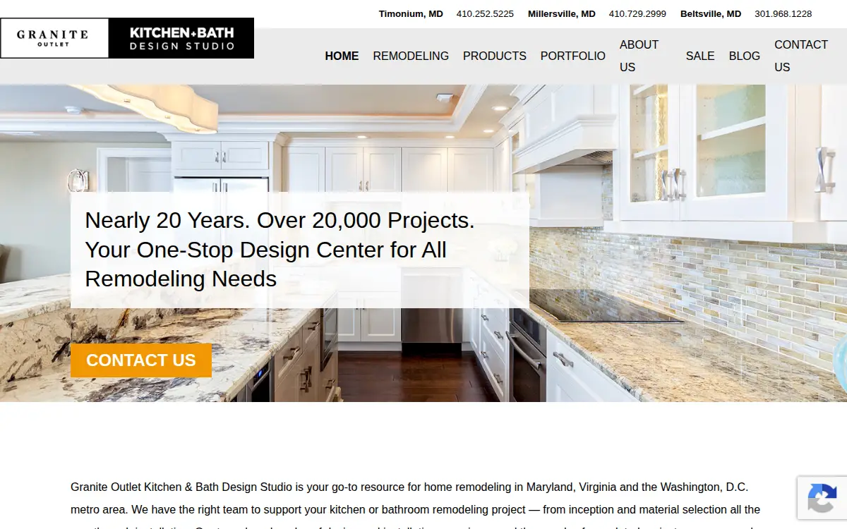 Homepage of Granite Outlet of Maryland,inc.