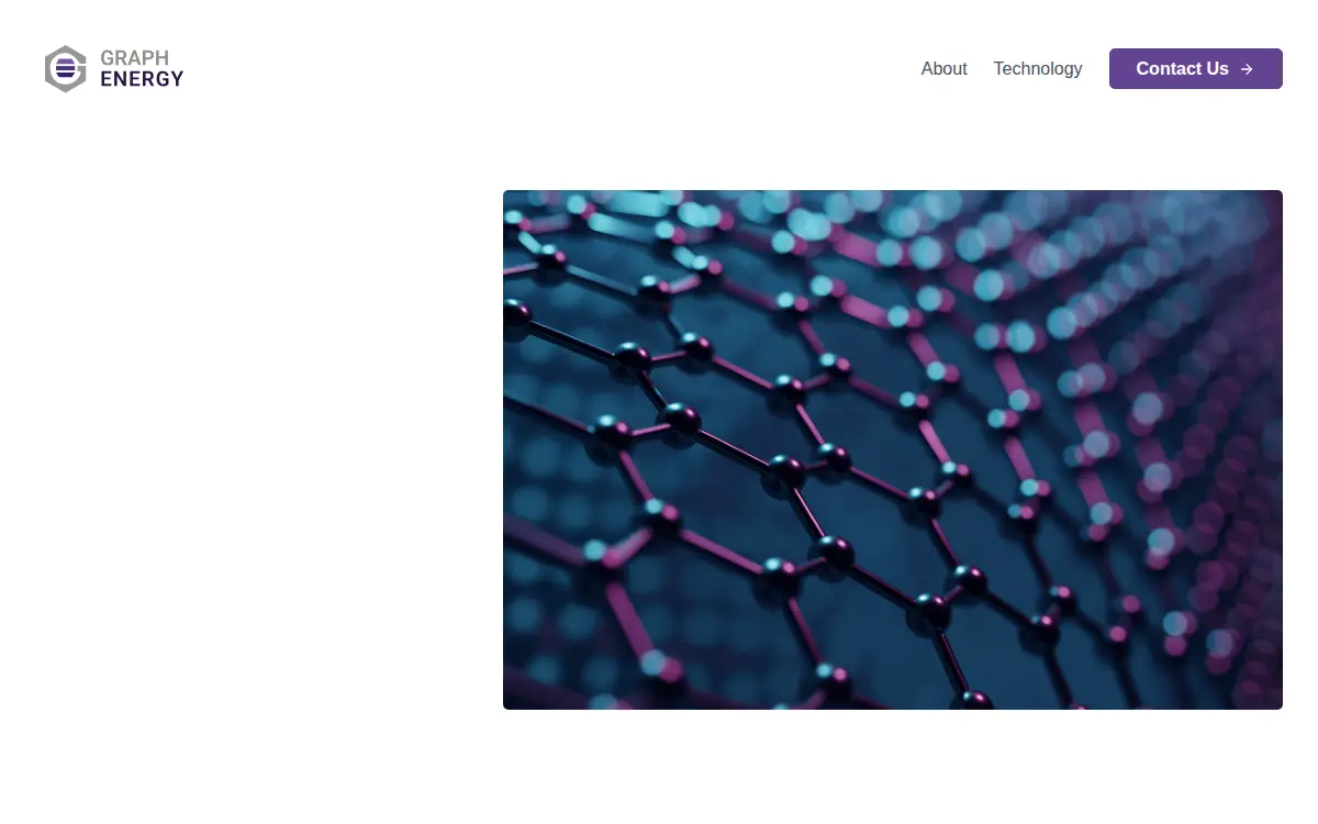 Homepage of Graphenergy Corporation