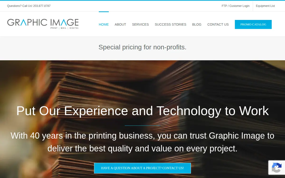 Homepage of Graphic Image, INC