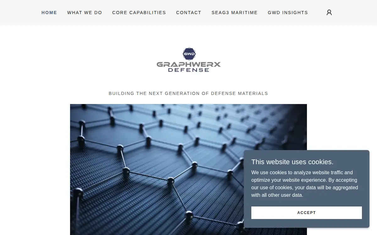 Homepage of Graphwerx Defense LLC