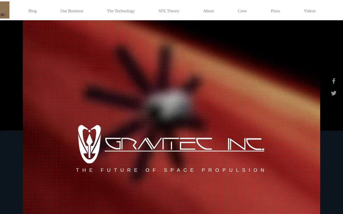 Homepage of Gravitec, INC.