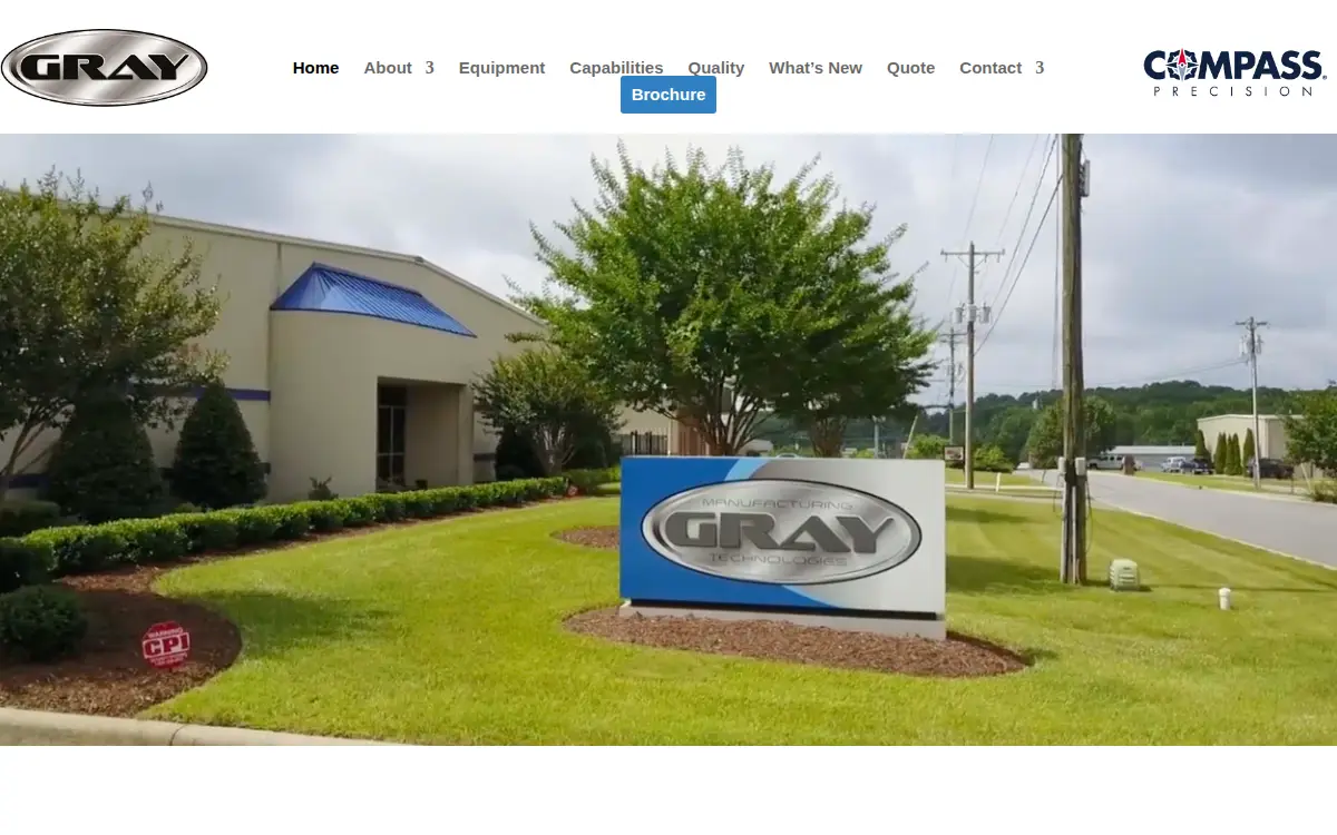 Homepage of Gray Manufacturing Technologies, LLC