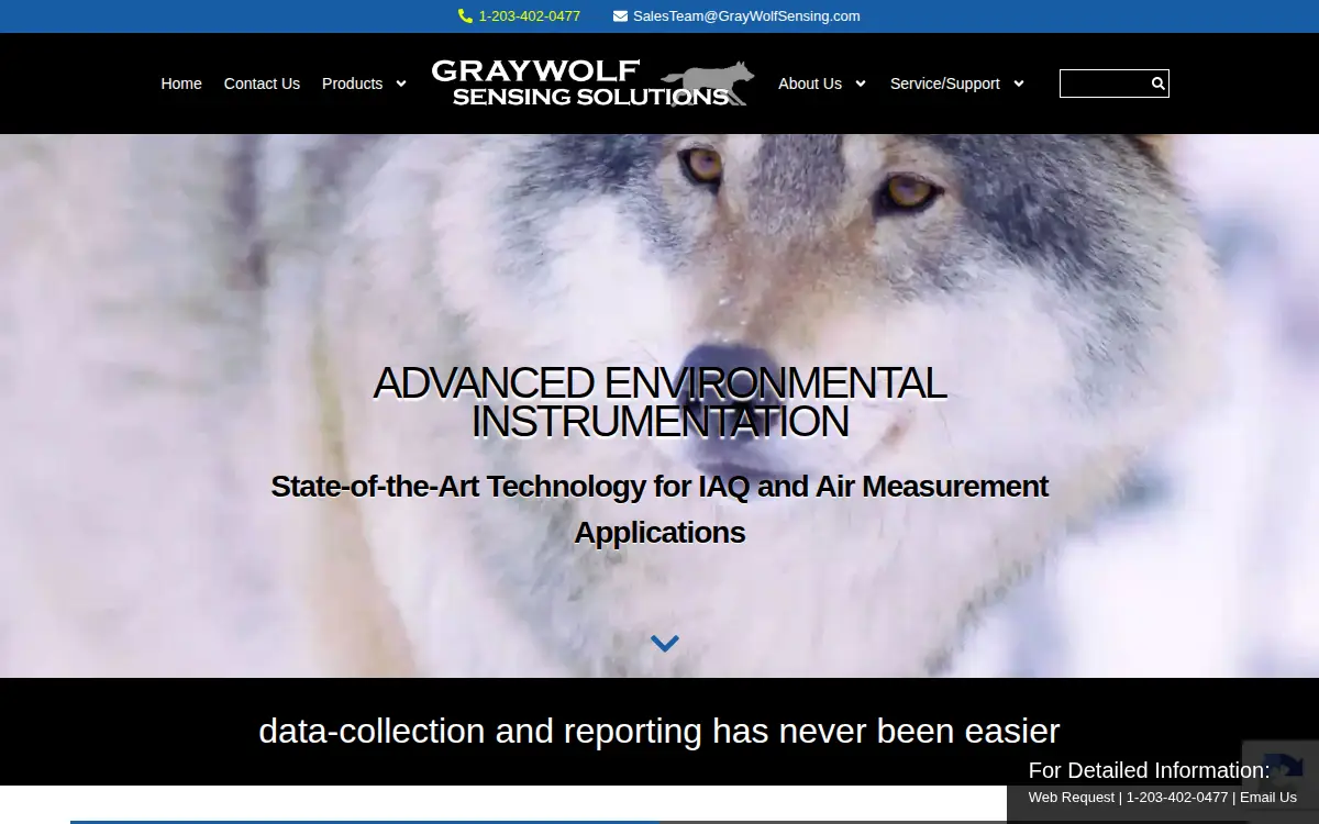 Homepage of Graywolf Sensing Solutions, LLC