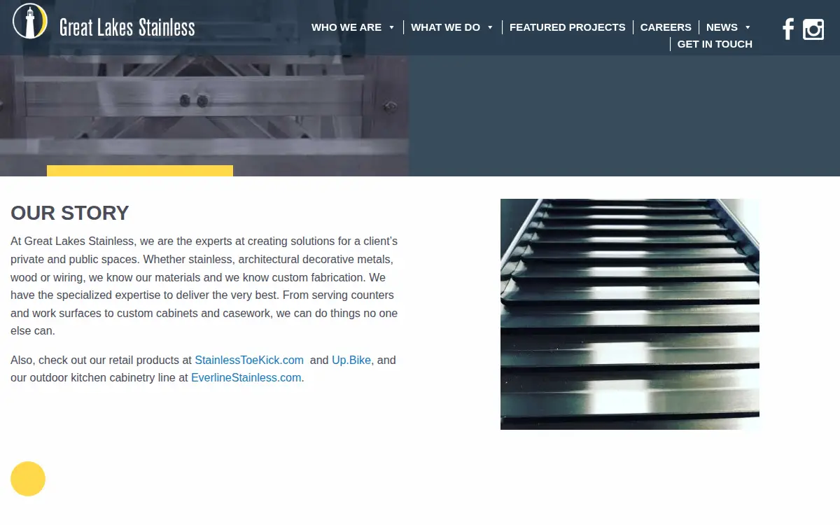 Homepage of Great Lakes Stainless, INC.