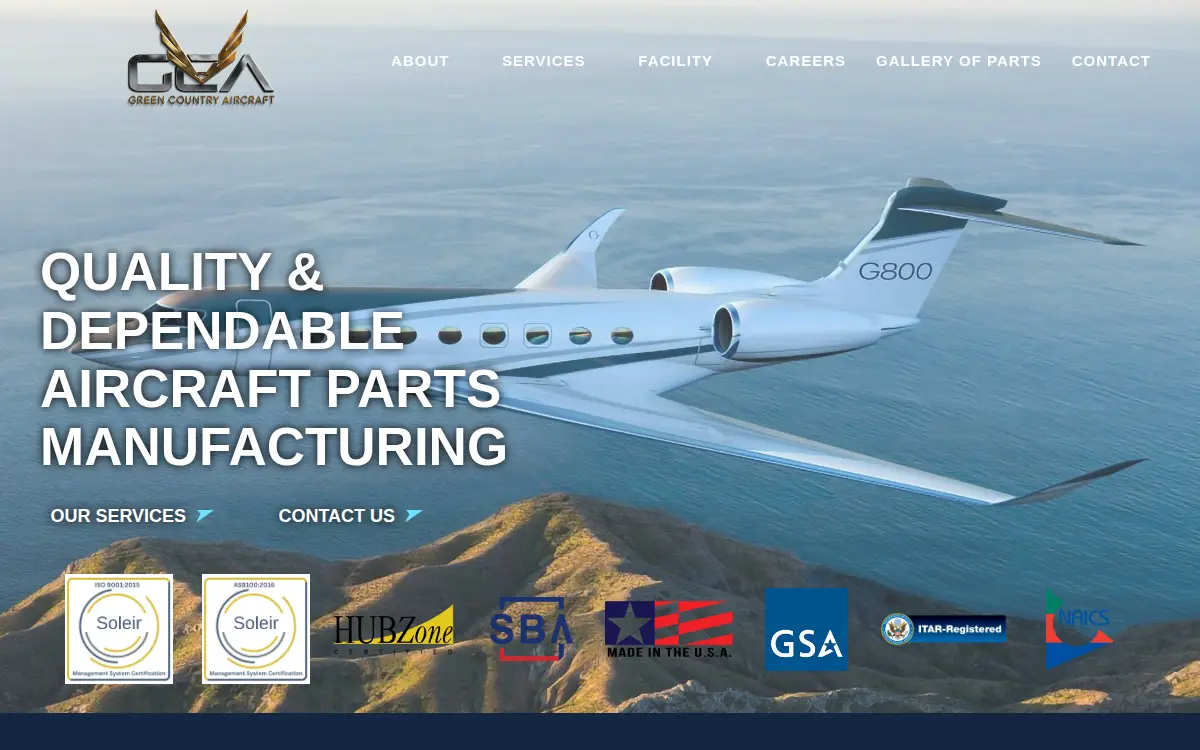 Homepage of Green Country Aircraft Exhaust INC
