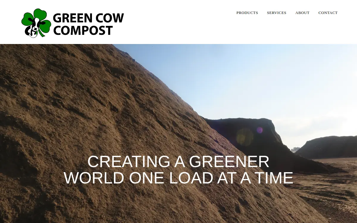 Homepage of Green Cow Compost LLC
