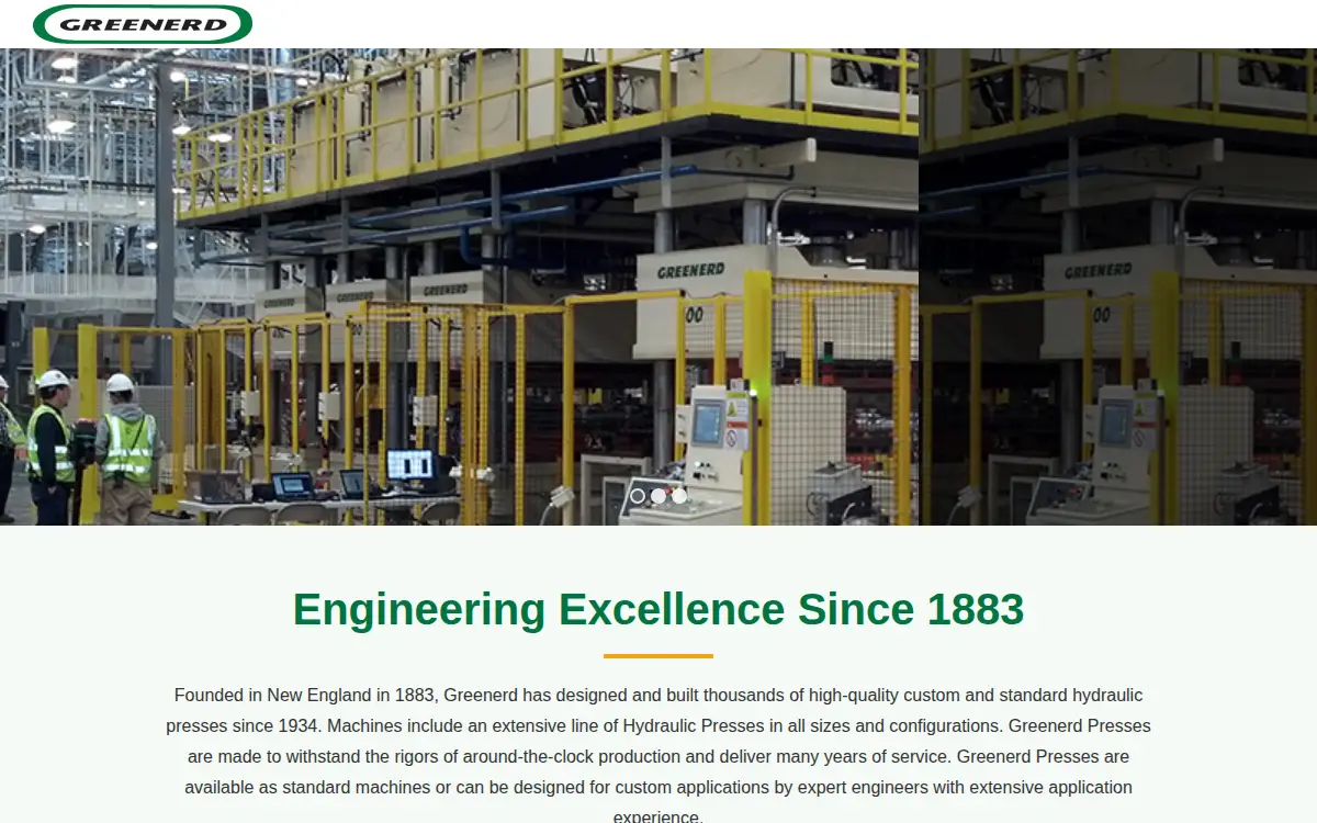 Homepage of Greenerd Press & Machine Company, LLC