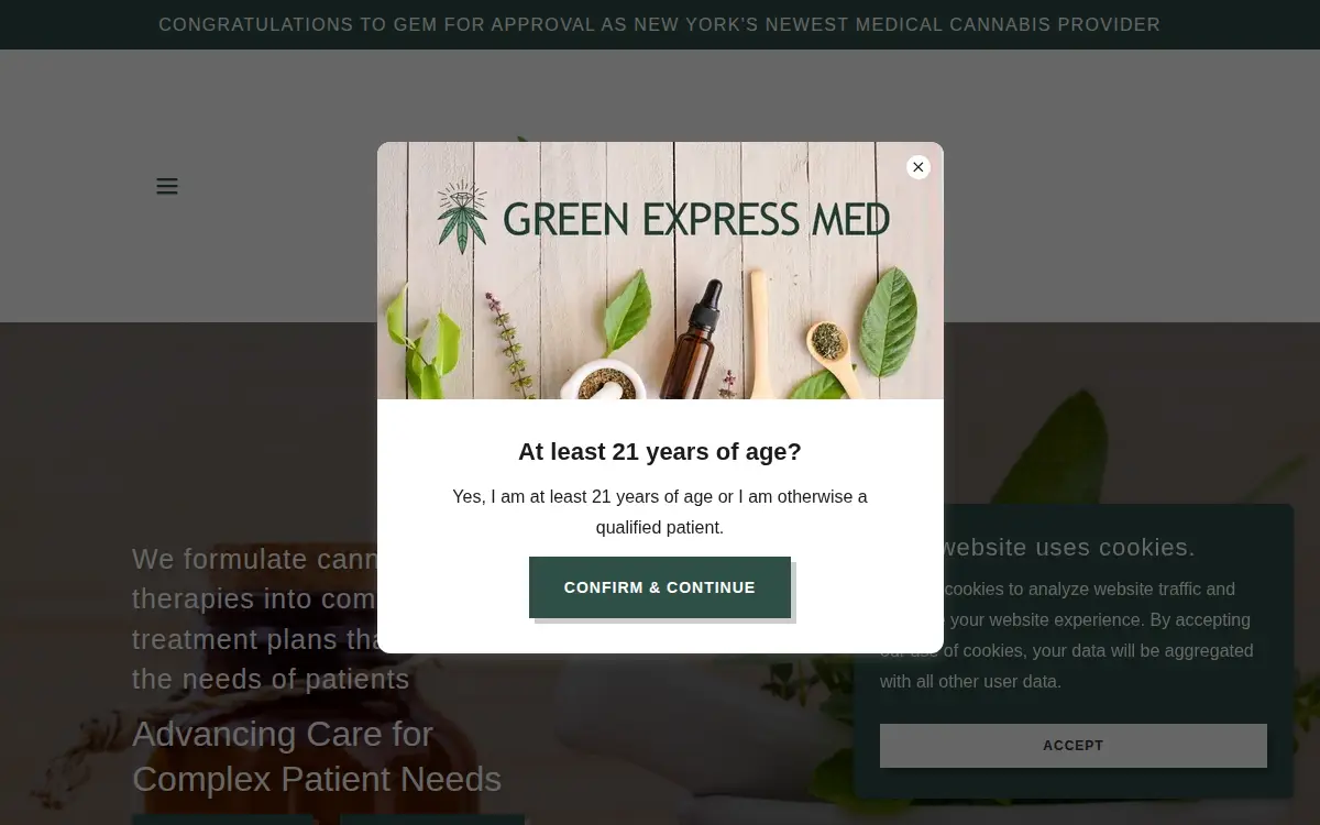 Homepage of Green Express Med LLC
