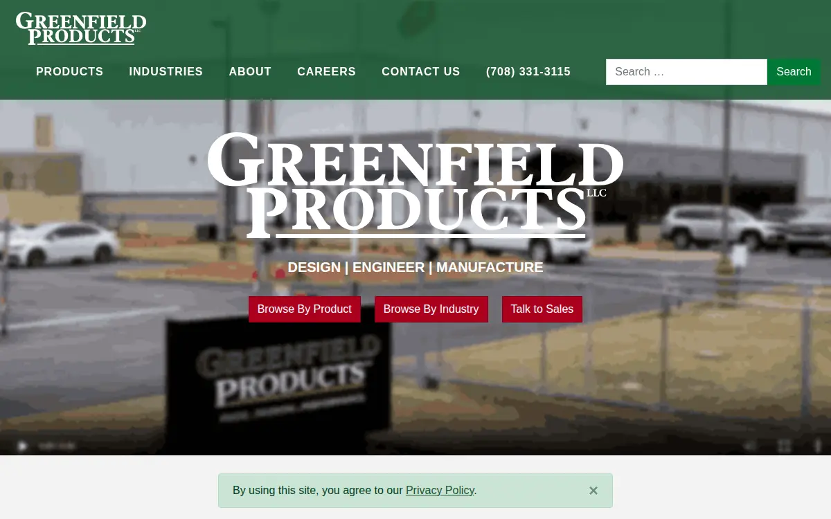 Homepage of Greenfield Products LLC