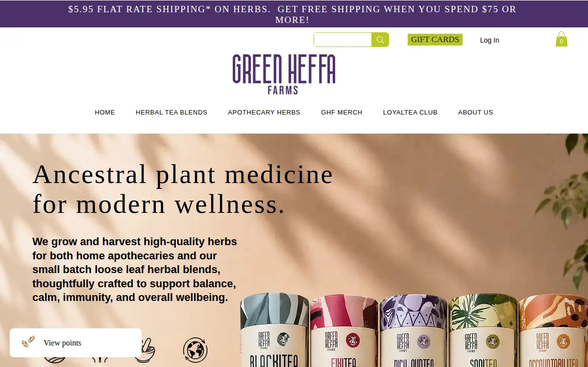 Homepage of Green Heffa Farms, INC.