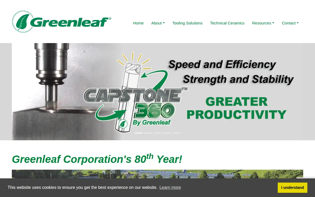 Homepage of Greenleaf Corporation