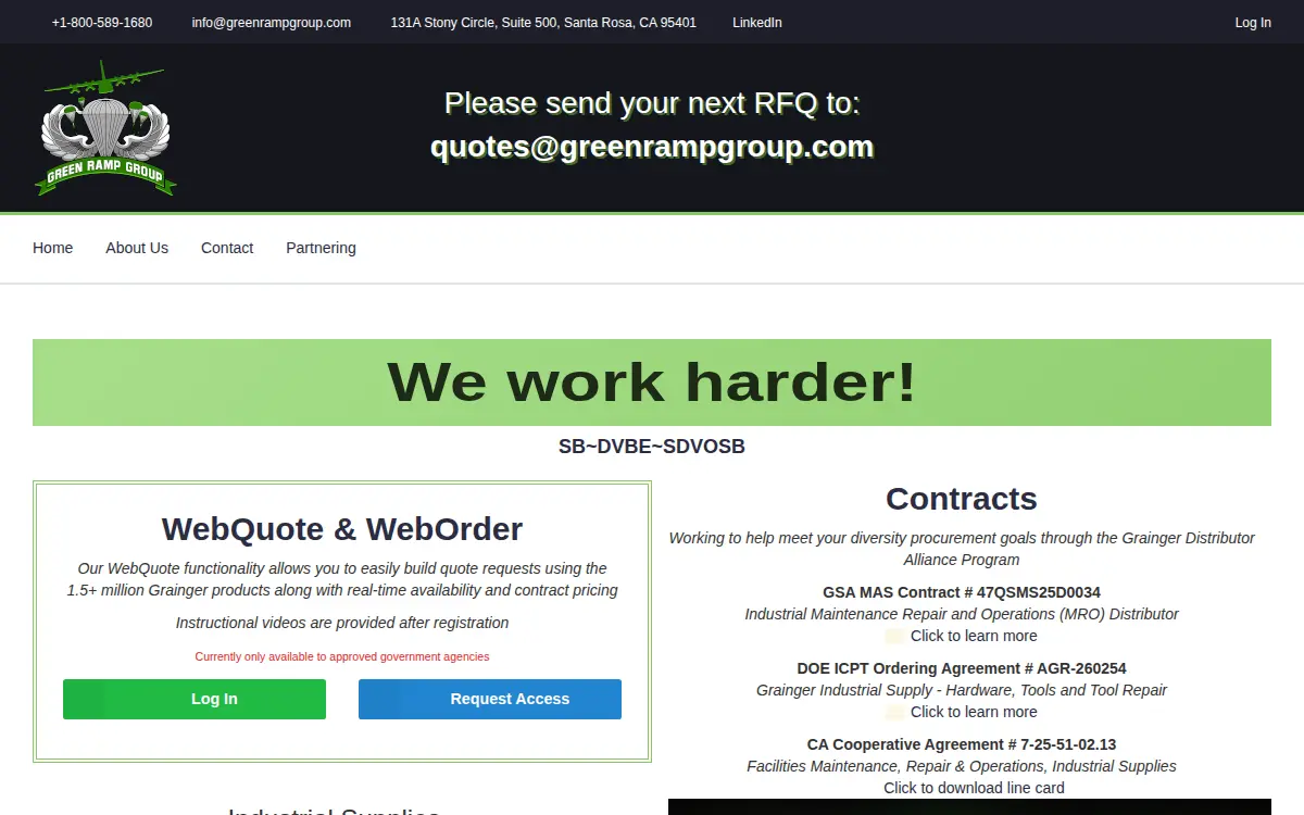 Homepage of Green Ramp Group LLC