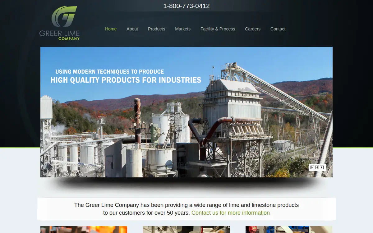 Homepage of Greer Industries, INC.