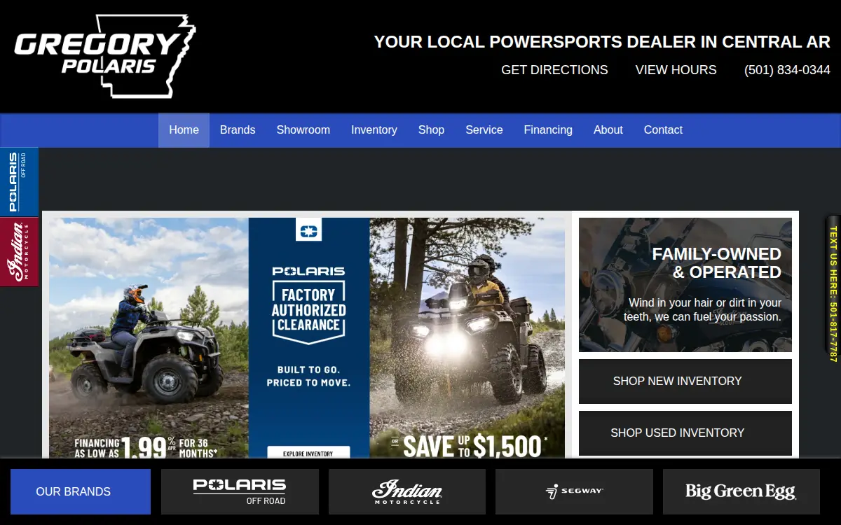 Homepage of Gregory Lawn & Garden, INC.
