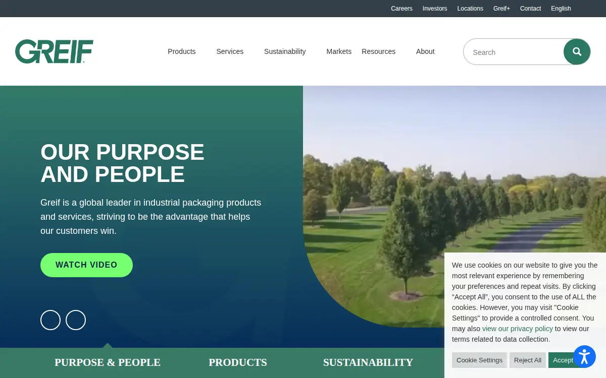 Homepage of Greif INC