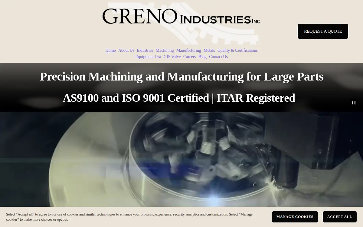 Homepage of Greno Industries, INC.