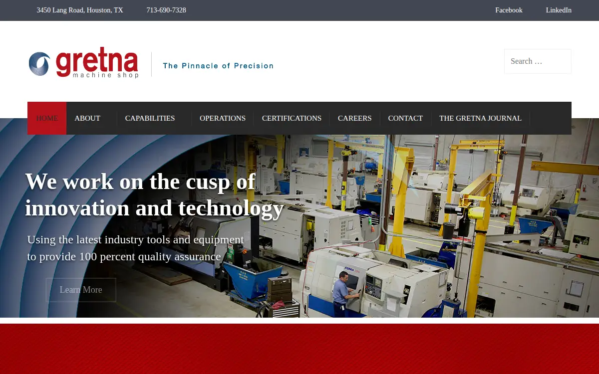 Homepage of Gretna Machine Shop, INC.