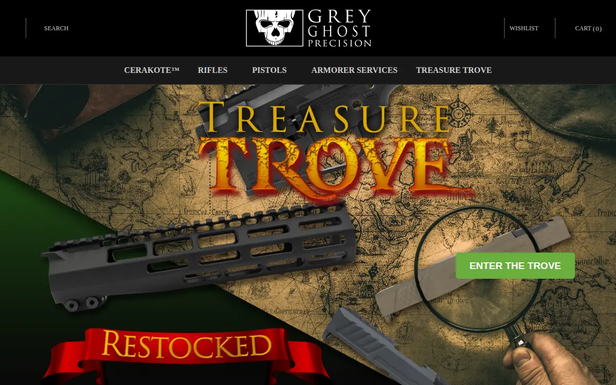 Homepage of Grey Ghost Precision, LLC