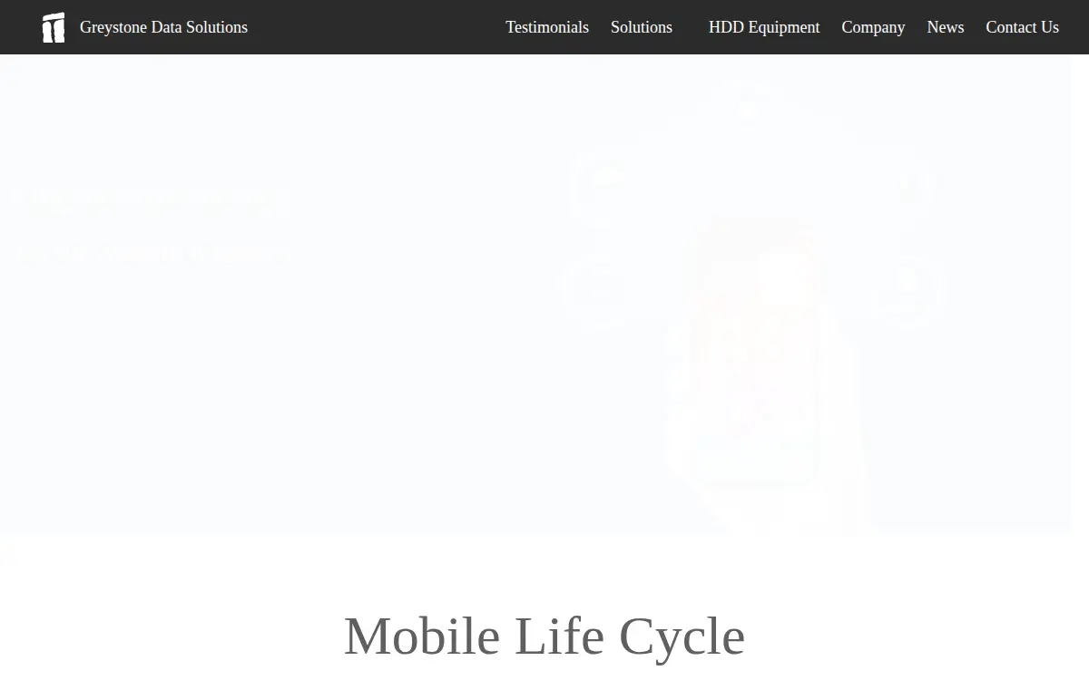 Homepage of Greystone Data Solutions INC.