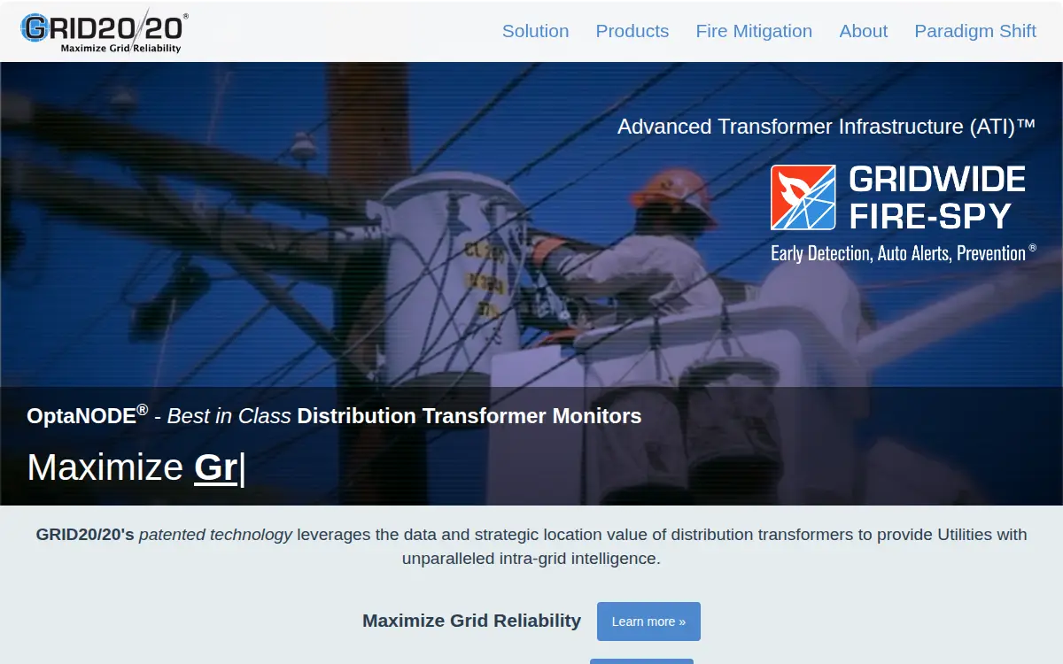 Homepage of Grid2020, INC.