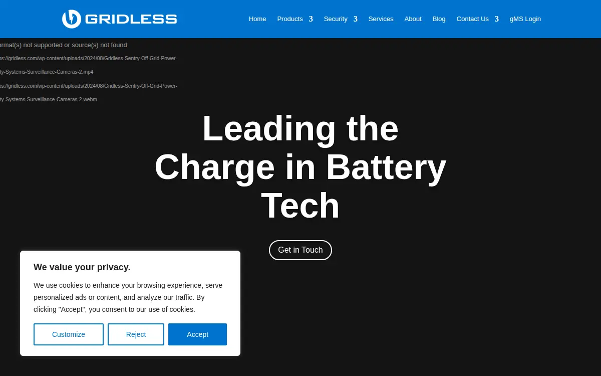 Homepage of Gridless Power CORP