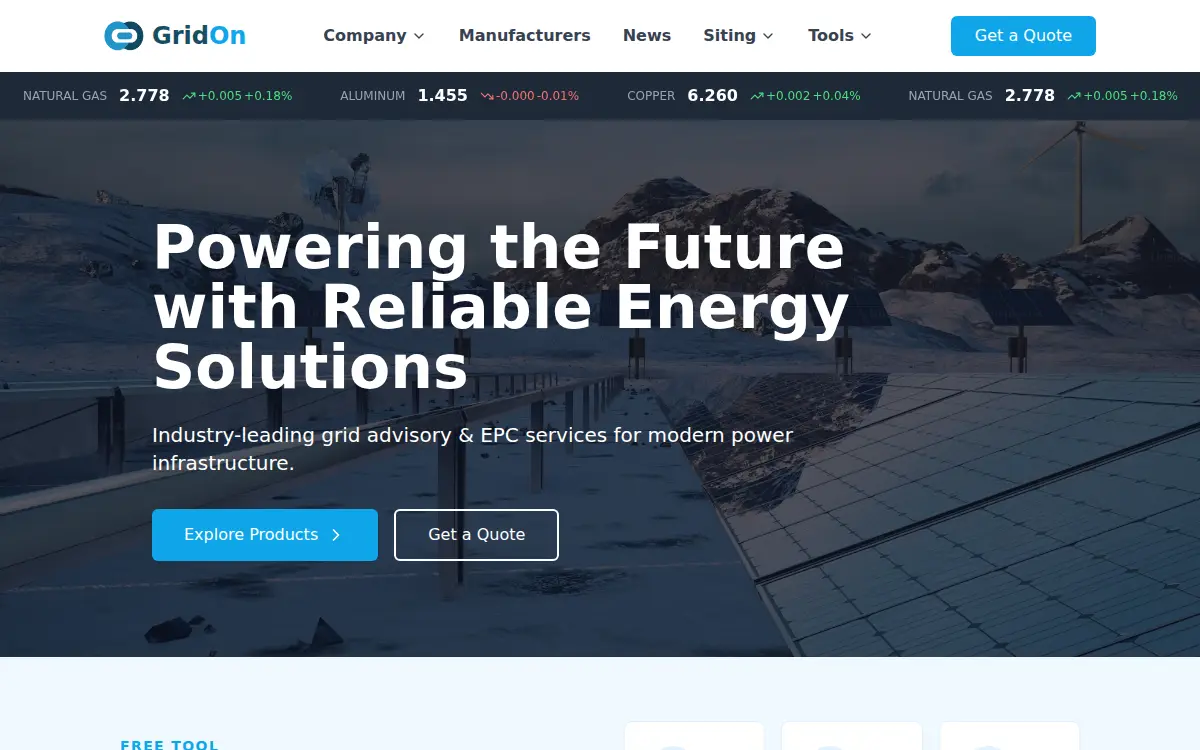 Homepage of Grid on Limited Liability Company