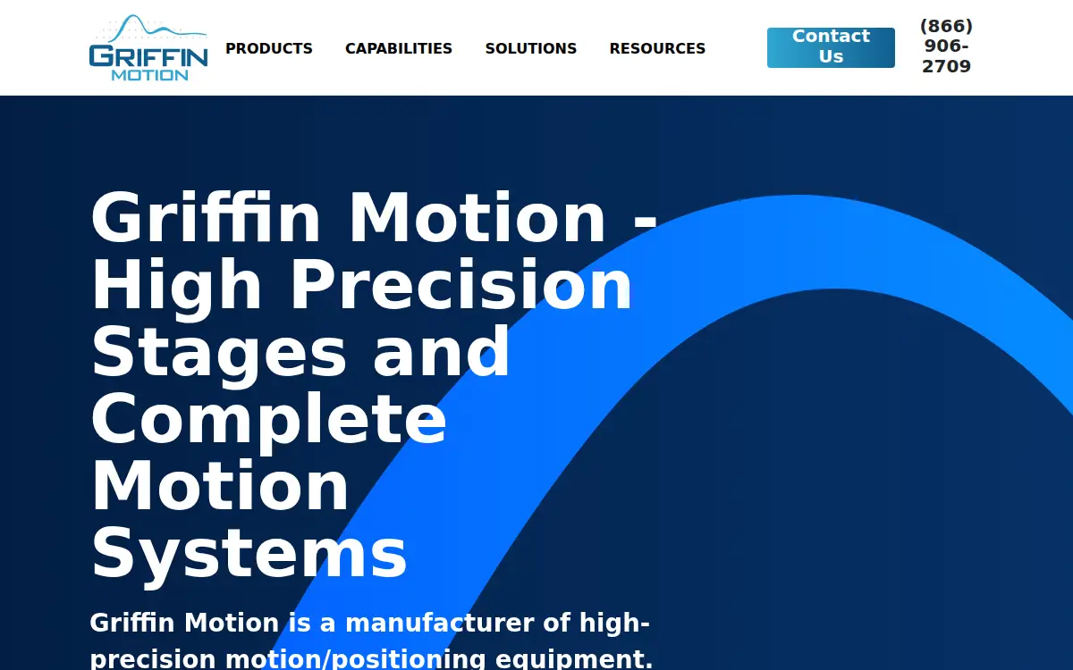 Homepage of Griffin Motion LLC