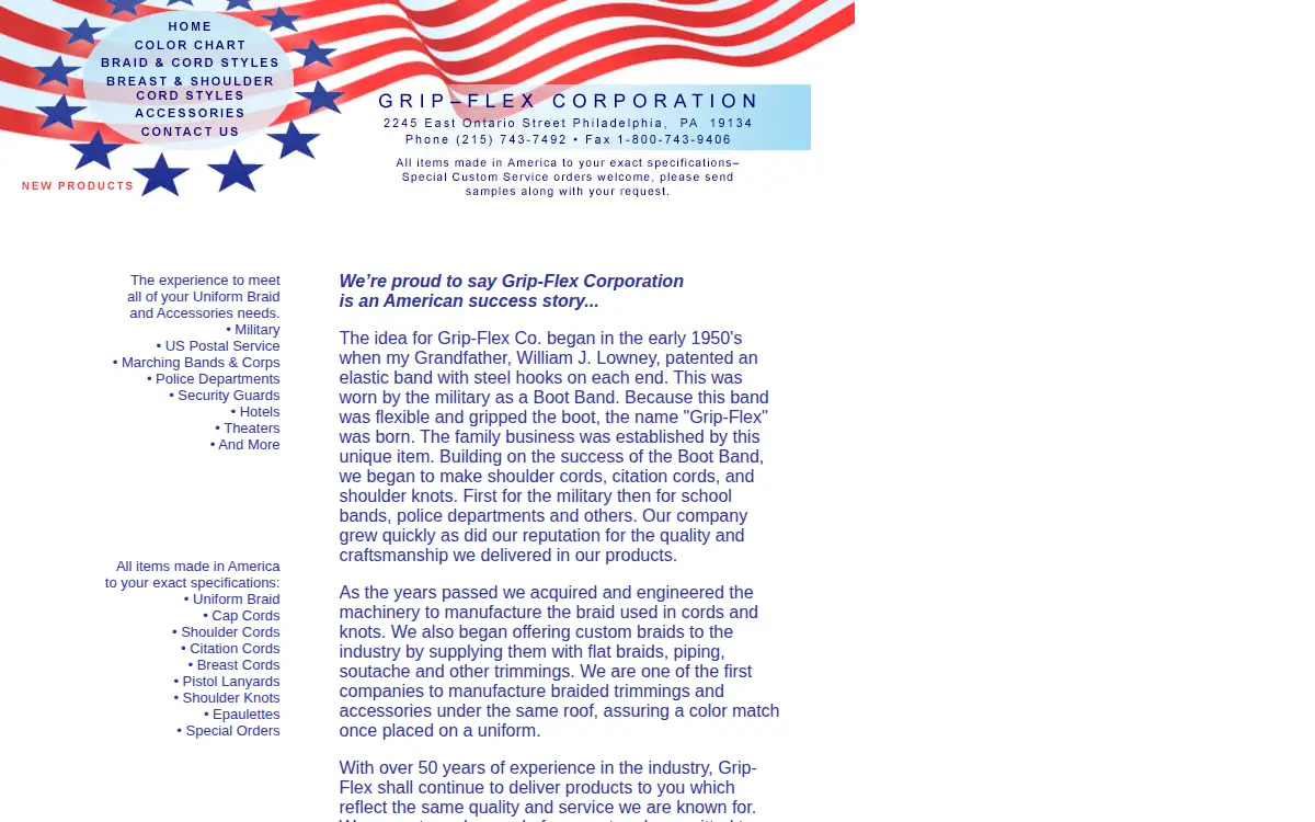 Homepage of The Grip-flex CORP