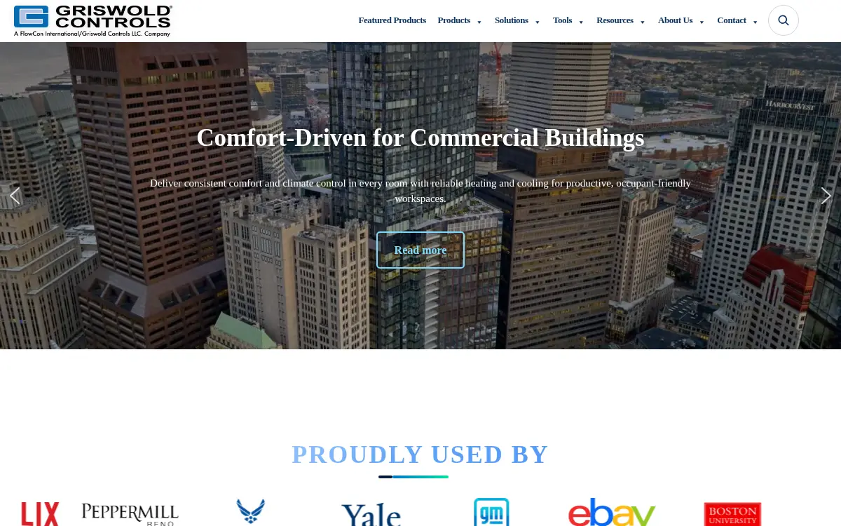 Homepage of Griswold Controls LLC