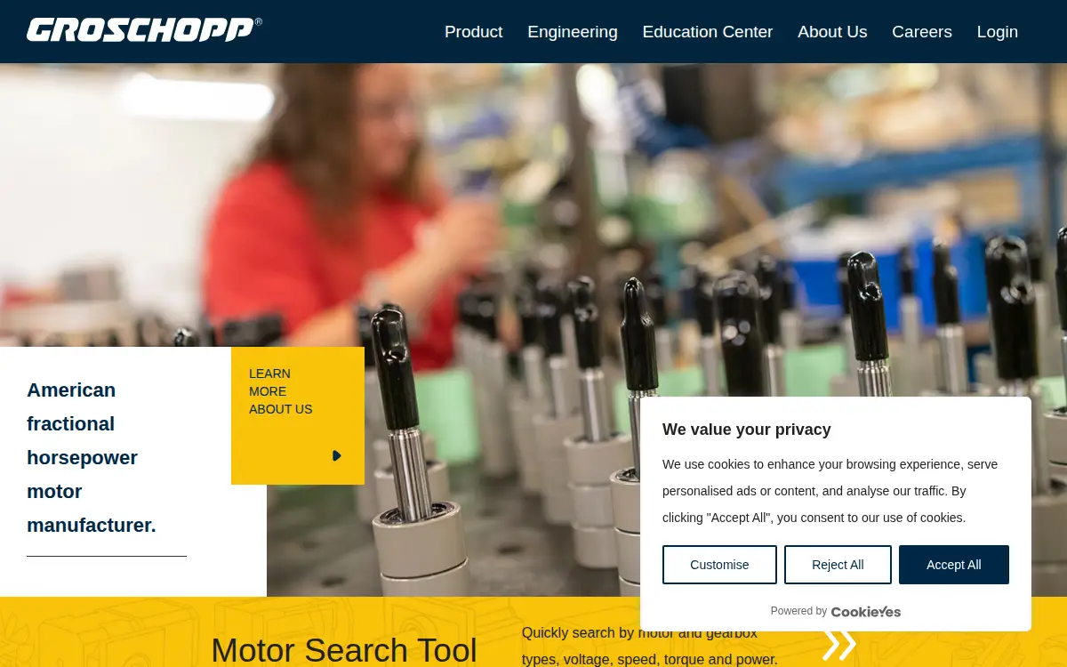 Homepage of Groschopp, INC.