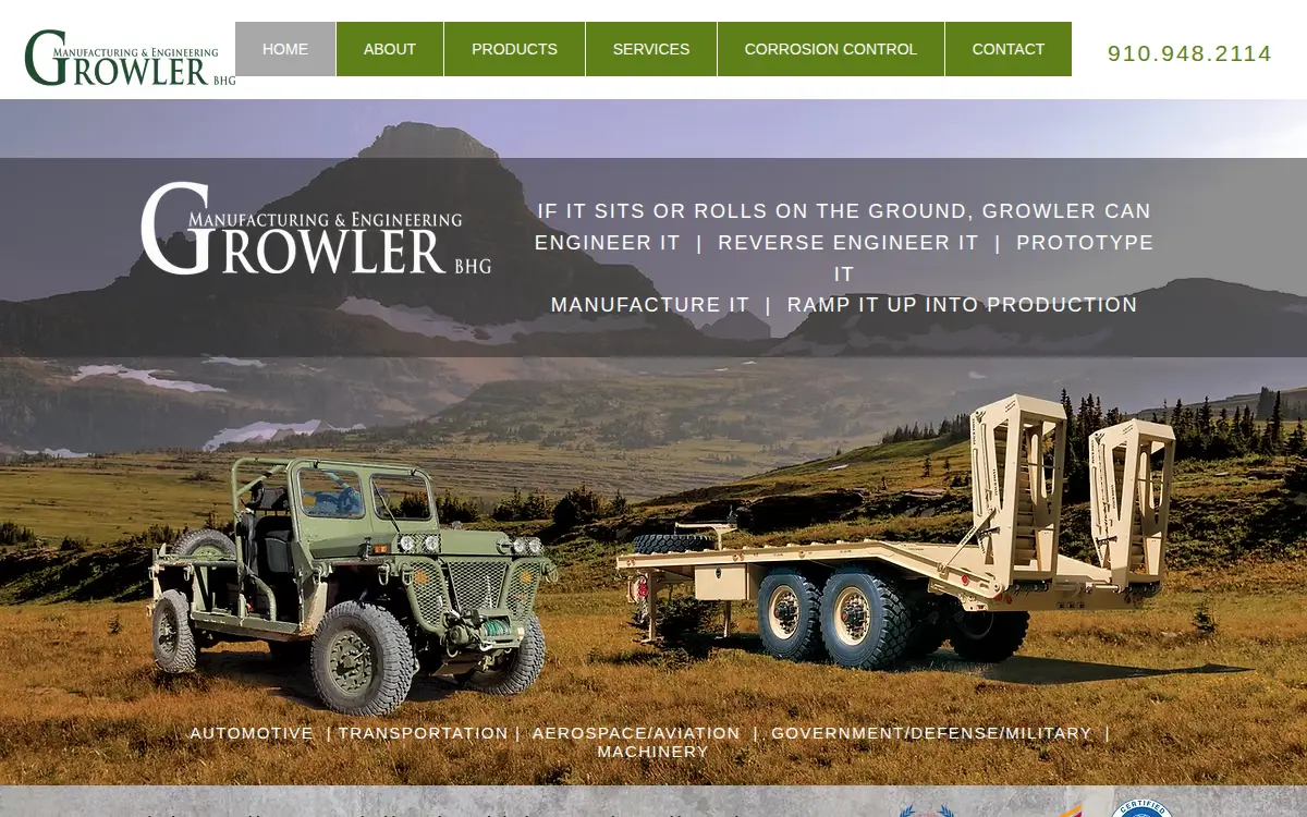 Homepage of Carolina Growler INC