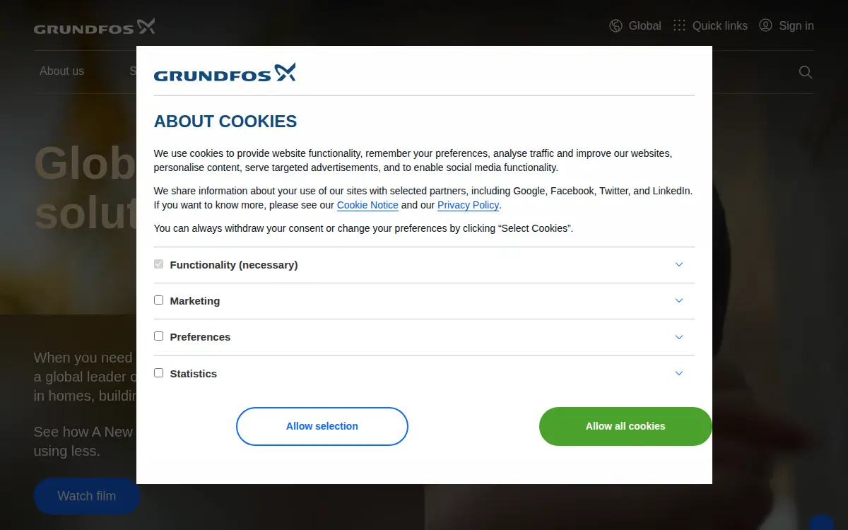Homepage of Grundfos Cbs INC