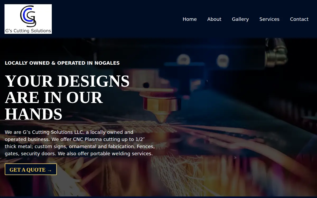 Homepage of Gs Cutting Solutions LLC