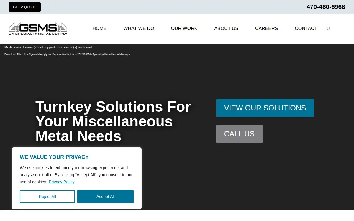 Homepage of Ga Specialty Metal Supply LLC