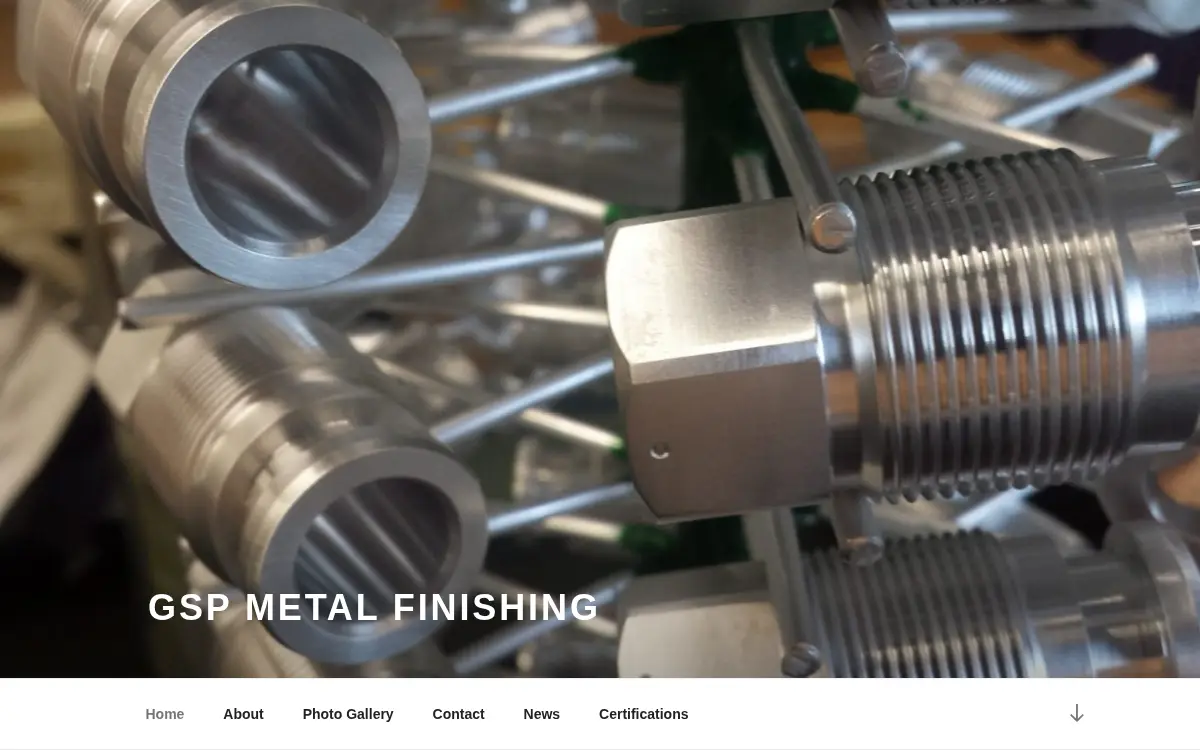 Homepage of Gsp Metal Finishing, INC.